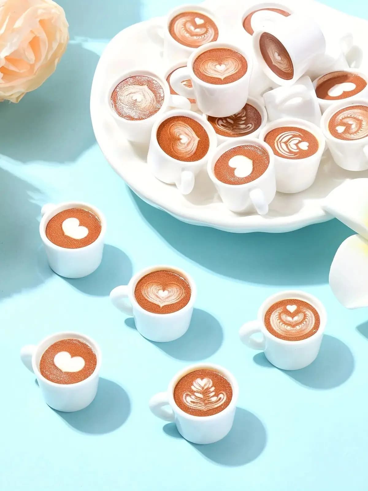 Breloques miniatures pour tasse à café, 10/20/30 pièces, avec design artistique latte, pour la fabri