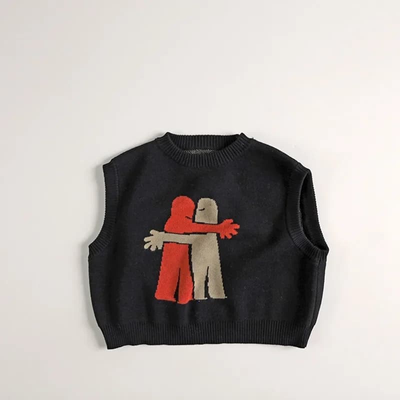Pull jacquard glaçure dessin animé pour enfants, gilet bébé, pull à col rond, filles et garçons, mod