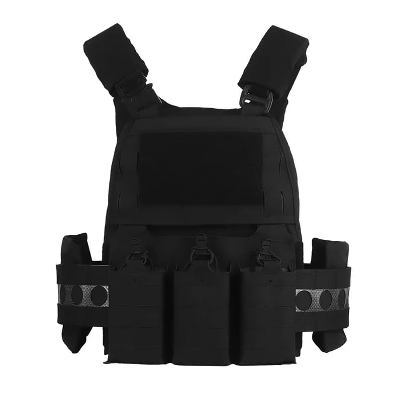 Nouveau gilet tactique V5 en nylon 500D couleur unie avec système de fixation à triple poche extensi