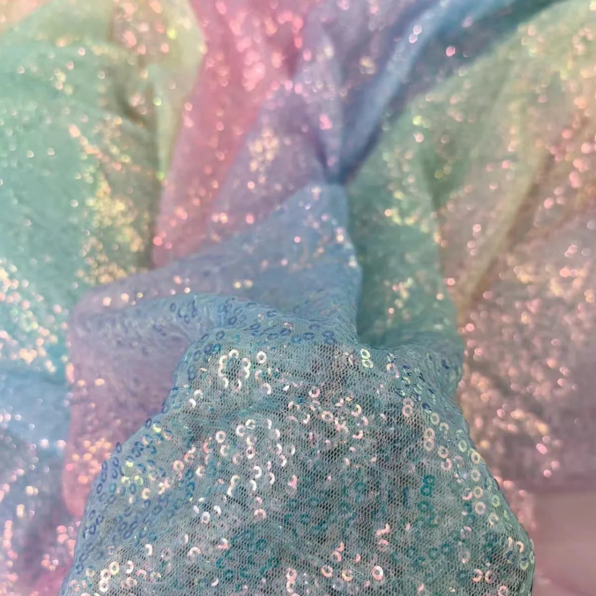Film doré paillettes maille tissu arc couvre-chef vêtements tissu décoratif robe de mariée fond de m