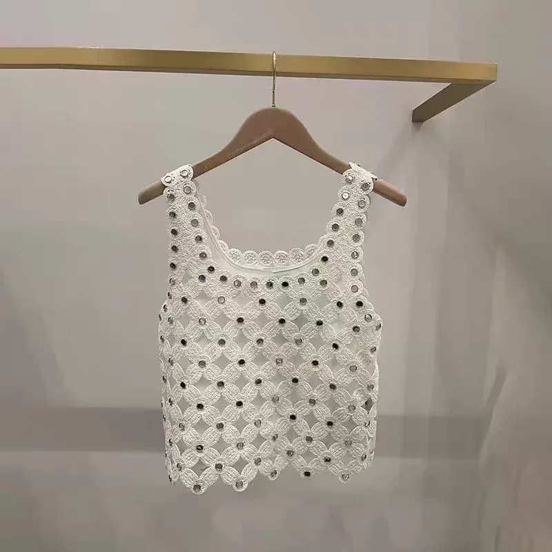 Robe tricotée dos nu pour femme, col rond, sans manches, mini-robe tendance