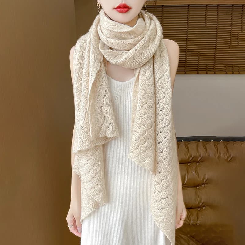 Châle en cachemire pour femme, pull ample et creux, manteau, mode Joker, écharpe 100% laine, nouvell