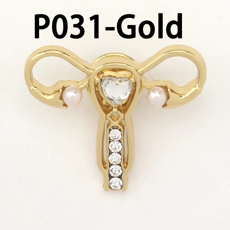 Broche unique en cristal de perle utérine pour femme, bijou de santé féminine, épinglette, accessoir