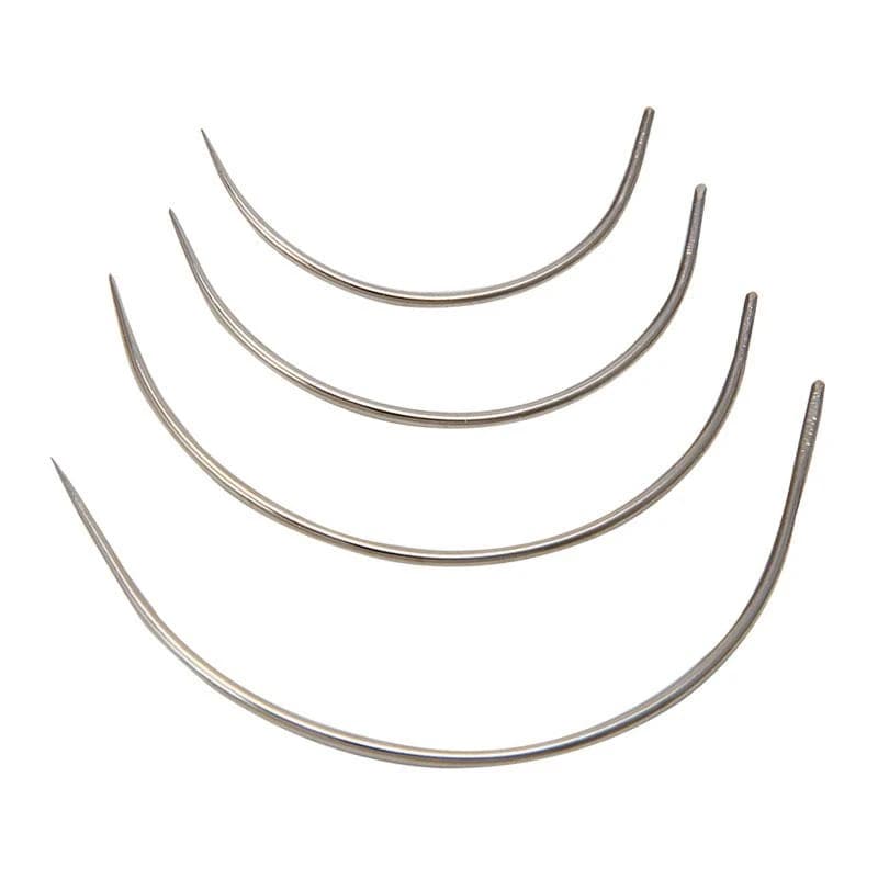 Aiguilles incurvées 4 pièces, d'accessoires tricot bloquant fabrication perruques, fournitures
