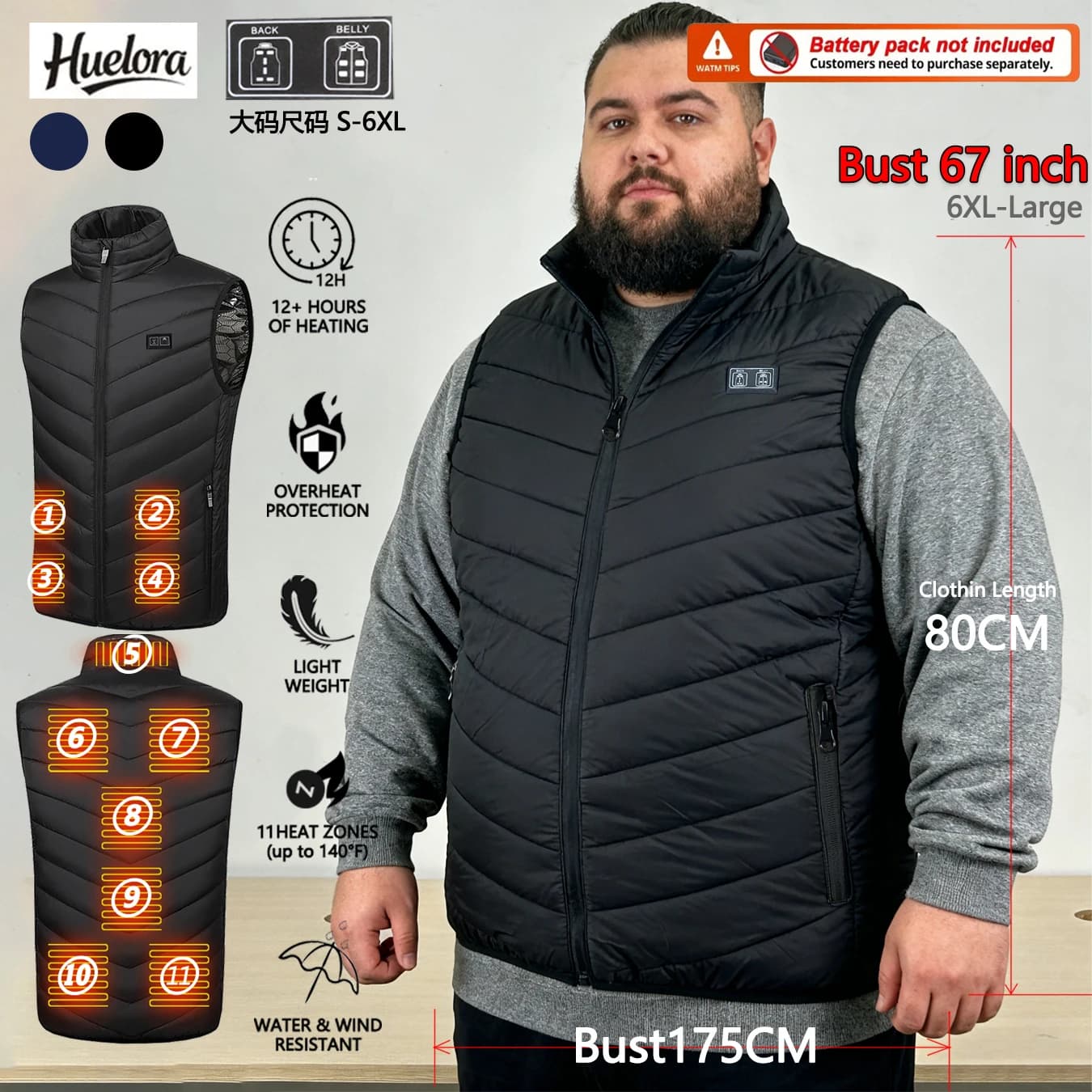 Gilet chauffant Extra Extra Large à 11 zones, manteaux chauffants d'escalade pour femmes, vêtements 