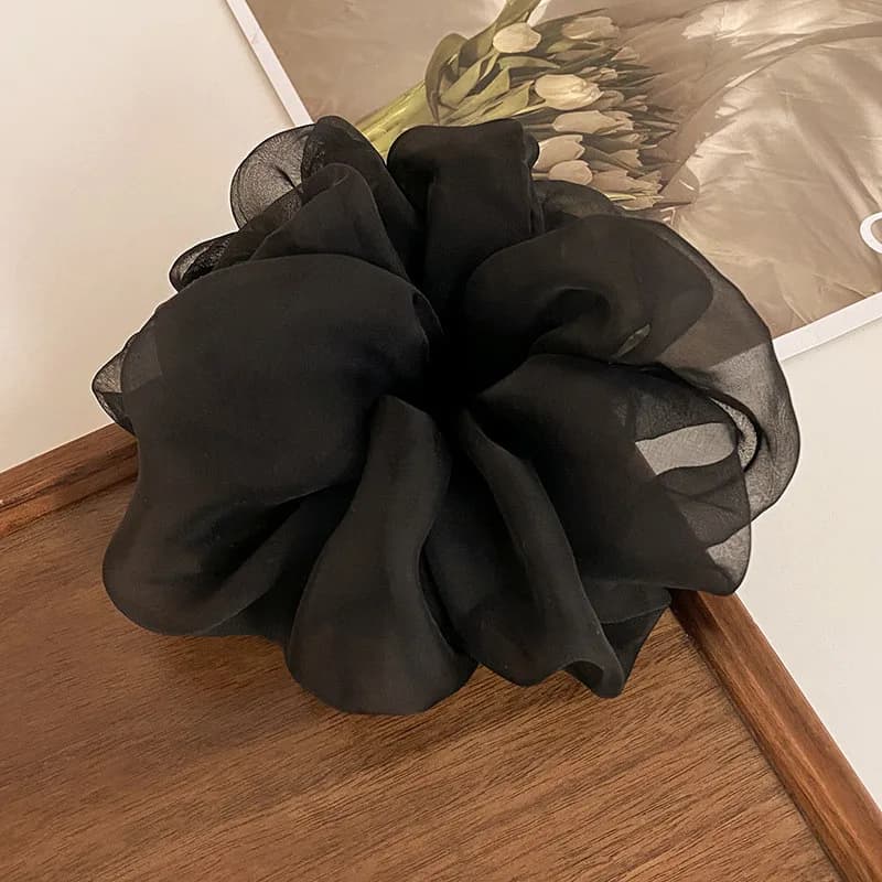 Grande élastique à cheveux en maille pour femmes, simple et tendance, n'abîme pas les cheveux, élast