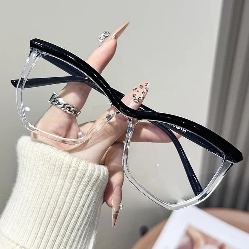 Lunettes optiques rétro bleues œil de chat pour femmes, mode, surdimensionnées, anti-lumière bleue, 