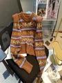 Faire l'édition han couleur rayure broderie épaule droite slams pull femme design sentiment doux ven