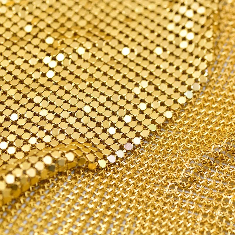 Nouveau 150*45 cm tissu en maille métallique scintillante cotte de chaîne fabrication de bijoux tiss