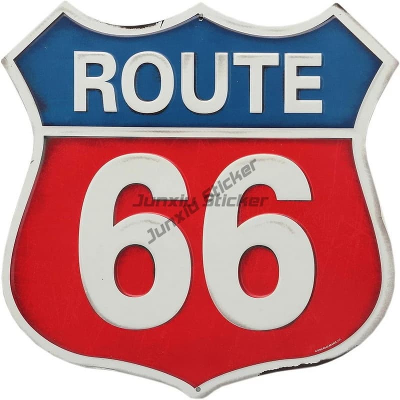 Autocollants vintage Route 66, panneaux de signalisation, pour la maison, hôtel, café, bar, garage, 