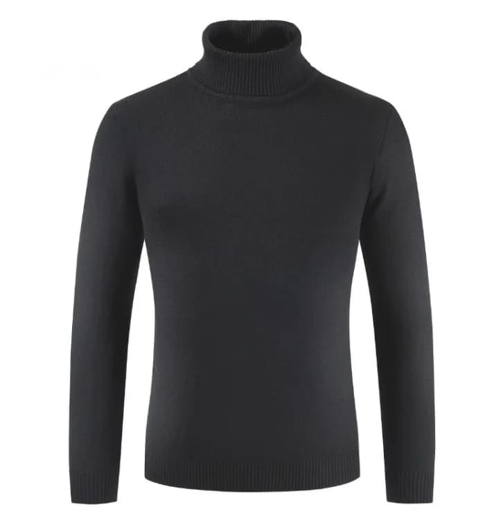 Pull tricoté décontracté pour homme, coupe ajustée, col montant, collection automne-hiver 2026