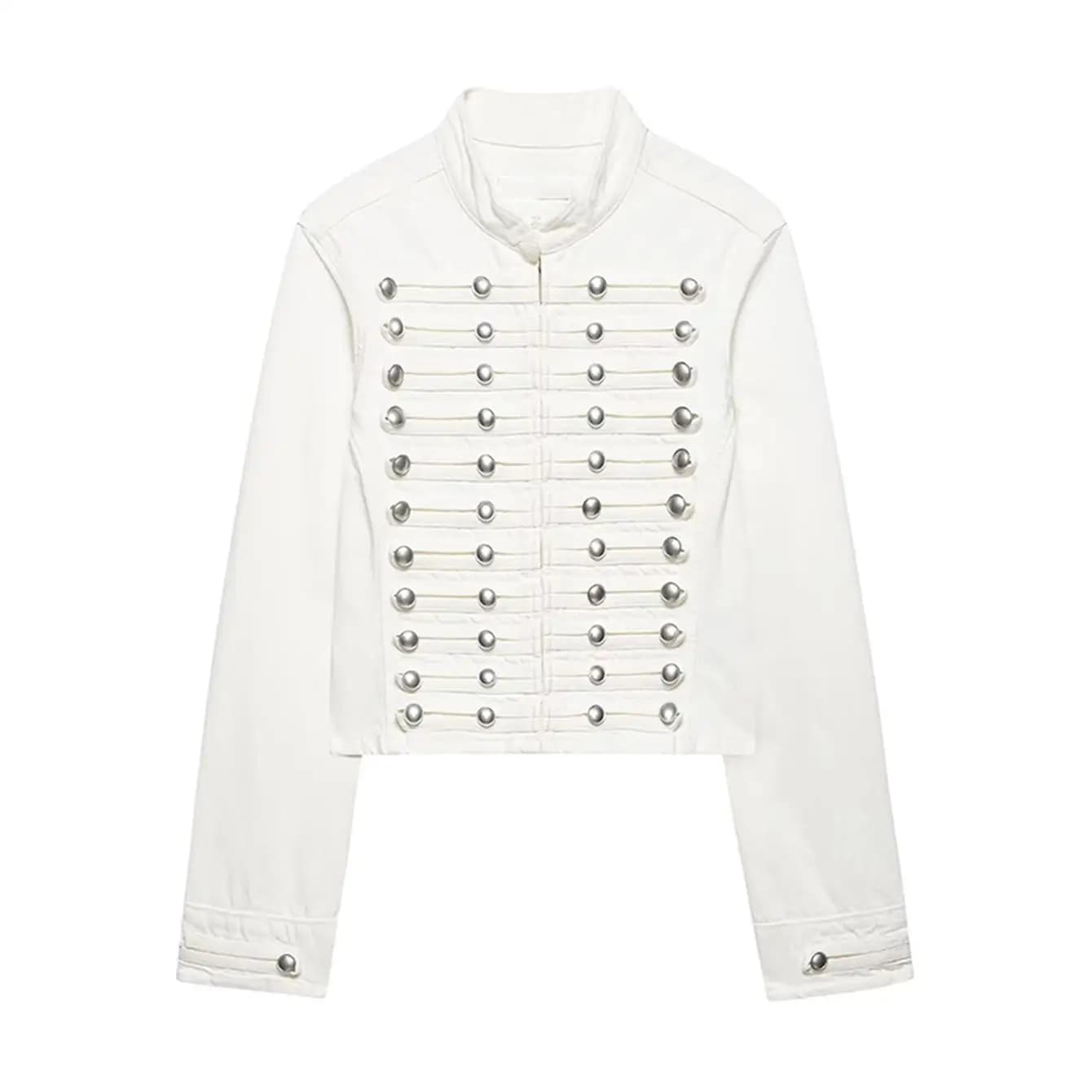 Nouvelle veste en jean vintage pour femme, col rond uni, coupe ajustée, courtes, collection Printemp