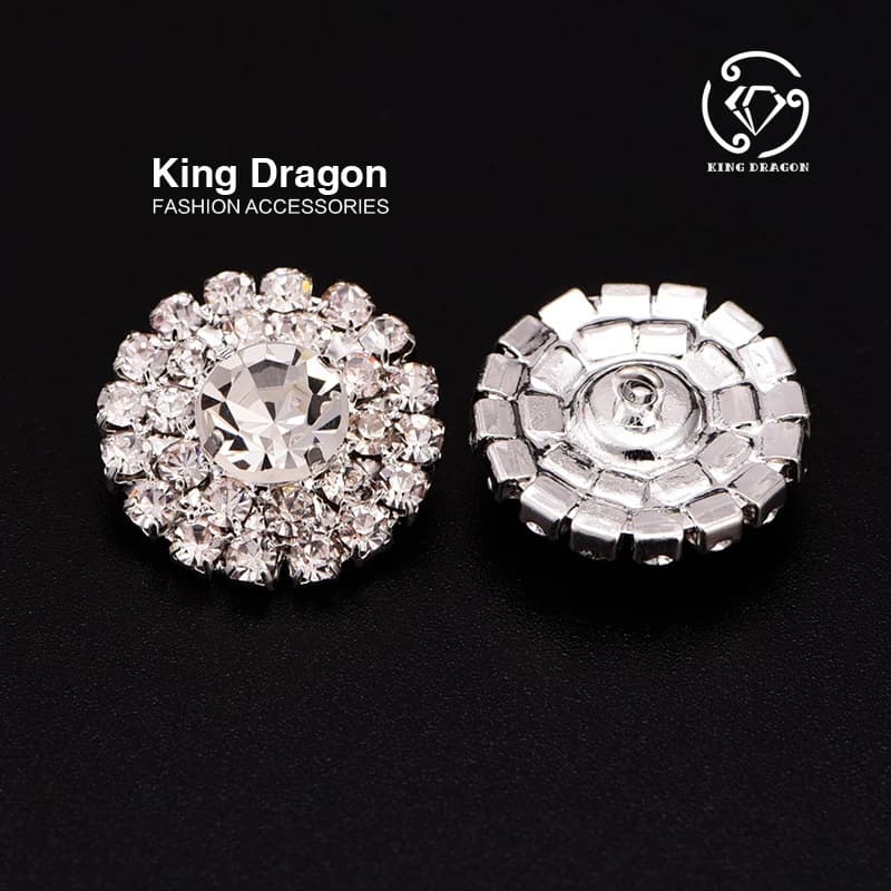Bouton en strass transparent utilisé pour la décoration de vêtements ou pour les bandeaux, 20MM, 20 