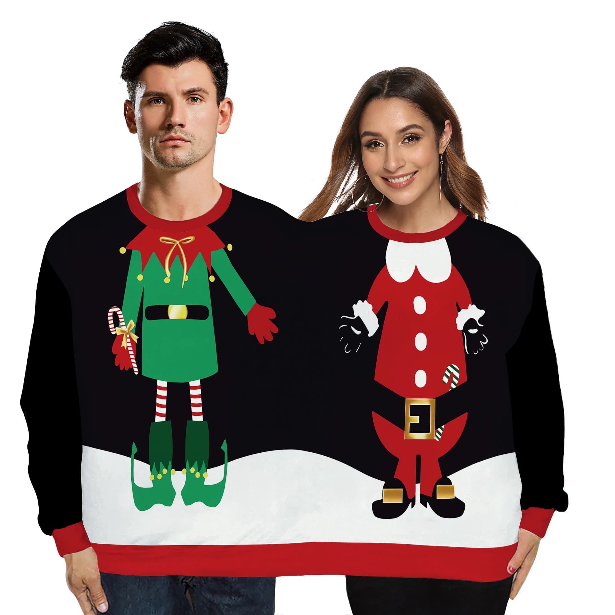 Pull de noël moche pour hommes et femmes, body de fête, sweat à capuche de dessin animé, sweat-shirt