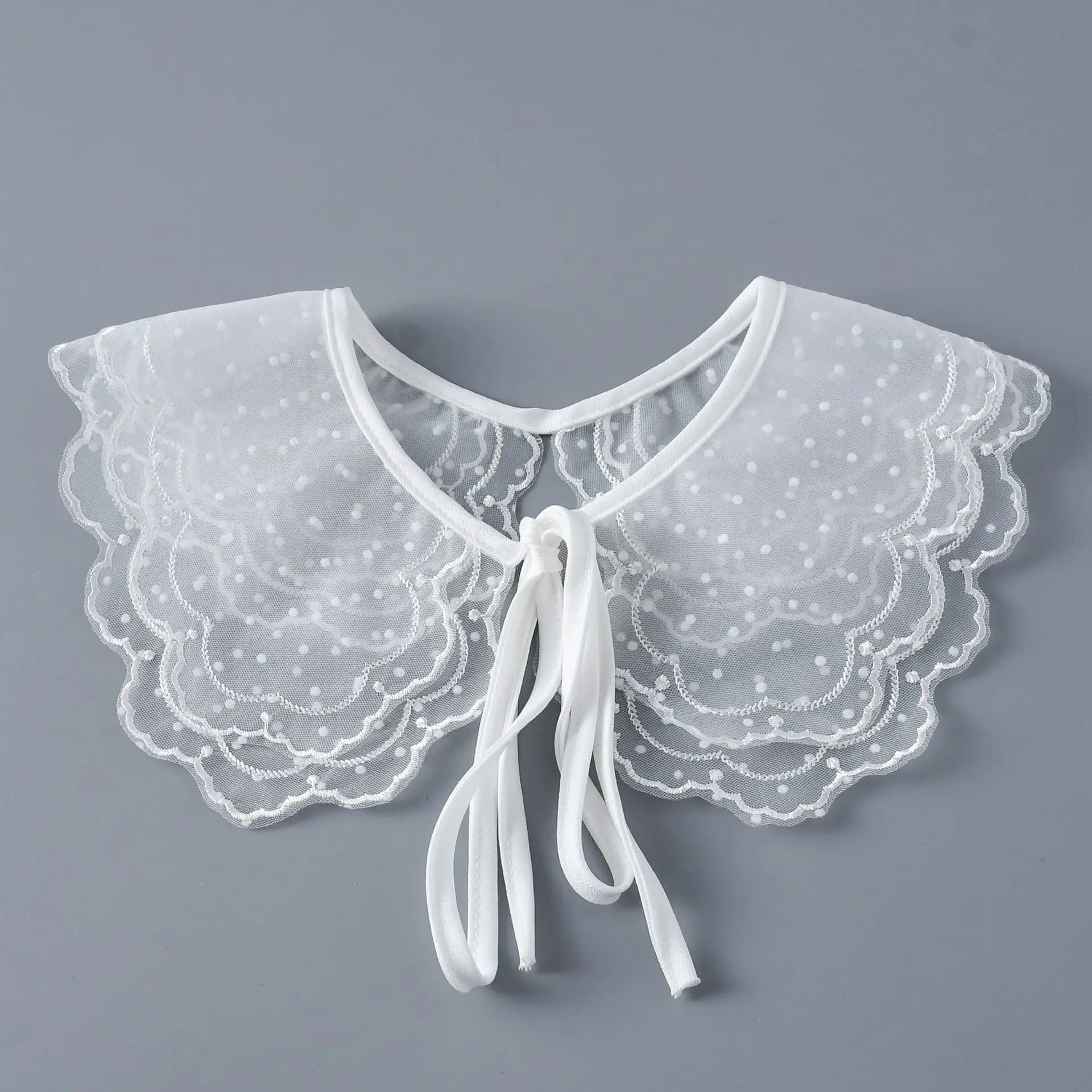Chemise en dentelle pour filles, col détachable pour femmes, sangle réglable, châle à lacets, petite