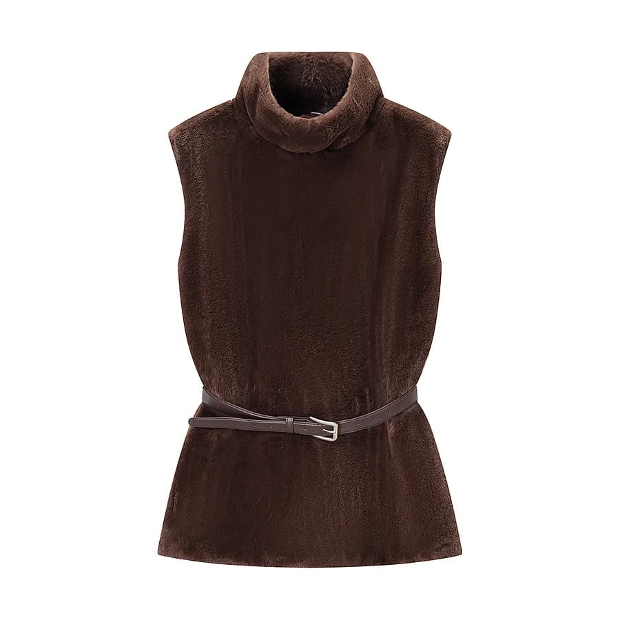 HH – gilet en fourrure pour femme, élégant, chaud, col montant, 3 couleurs, mode féminine, polyvalen