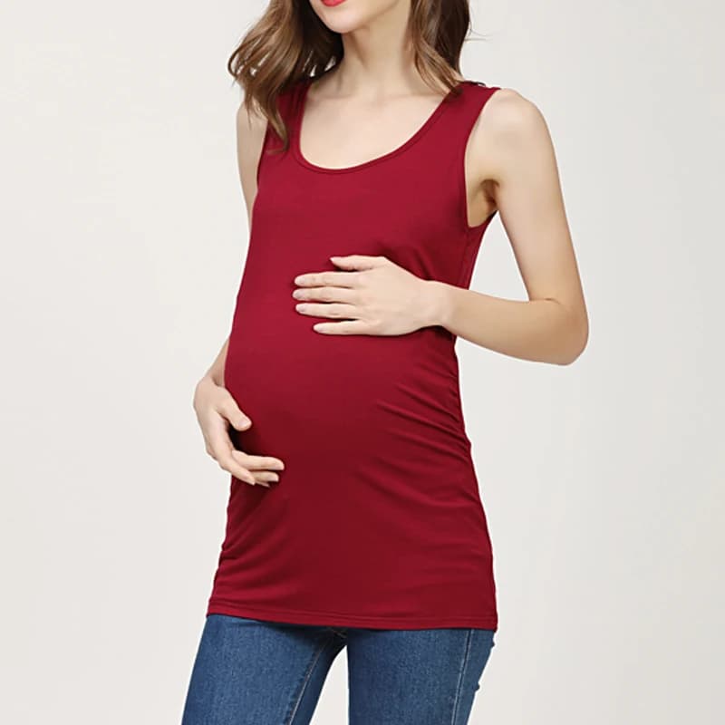 Camisole d'Été pour Femme Enceinte, Vêtement Solide pour Document, Tshirt en Aluminium