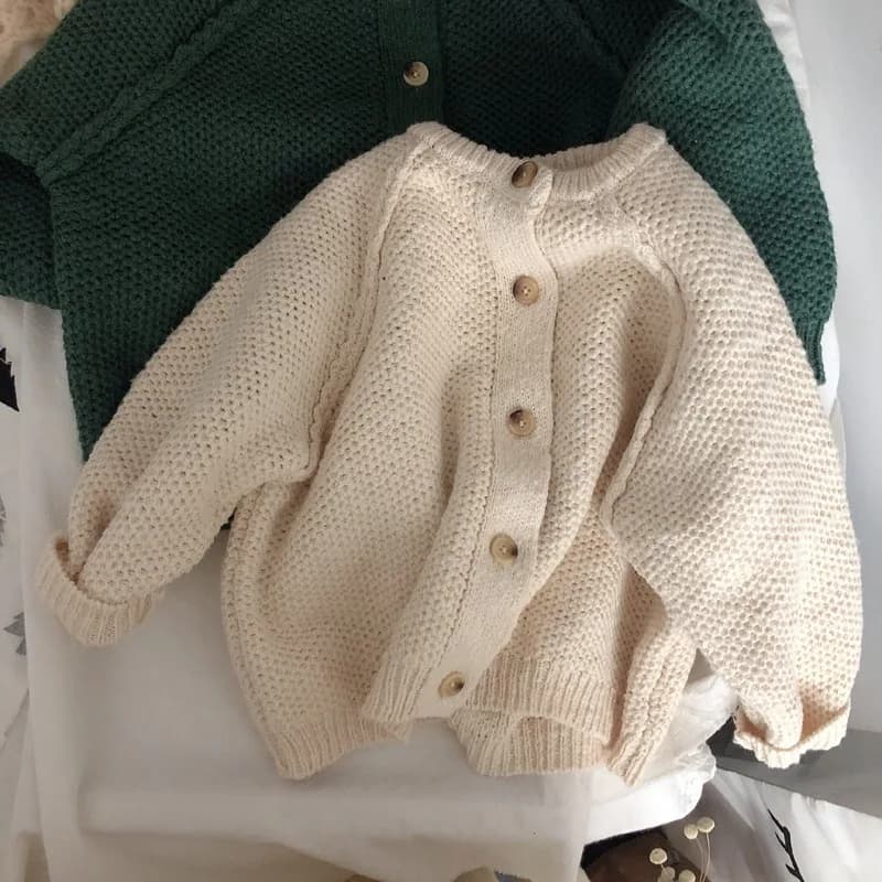 Cardigan pour Bébé Fille et Garçon de 1 à 10 Ans, Pull à lèvent, Manteau en Tricot Solide, Vêtements