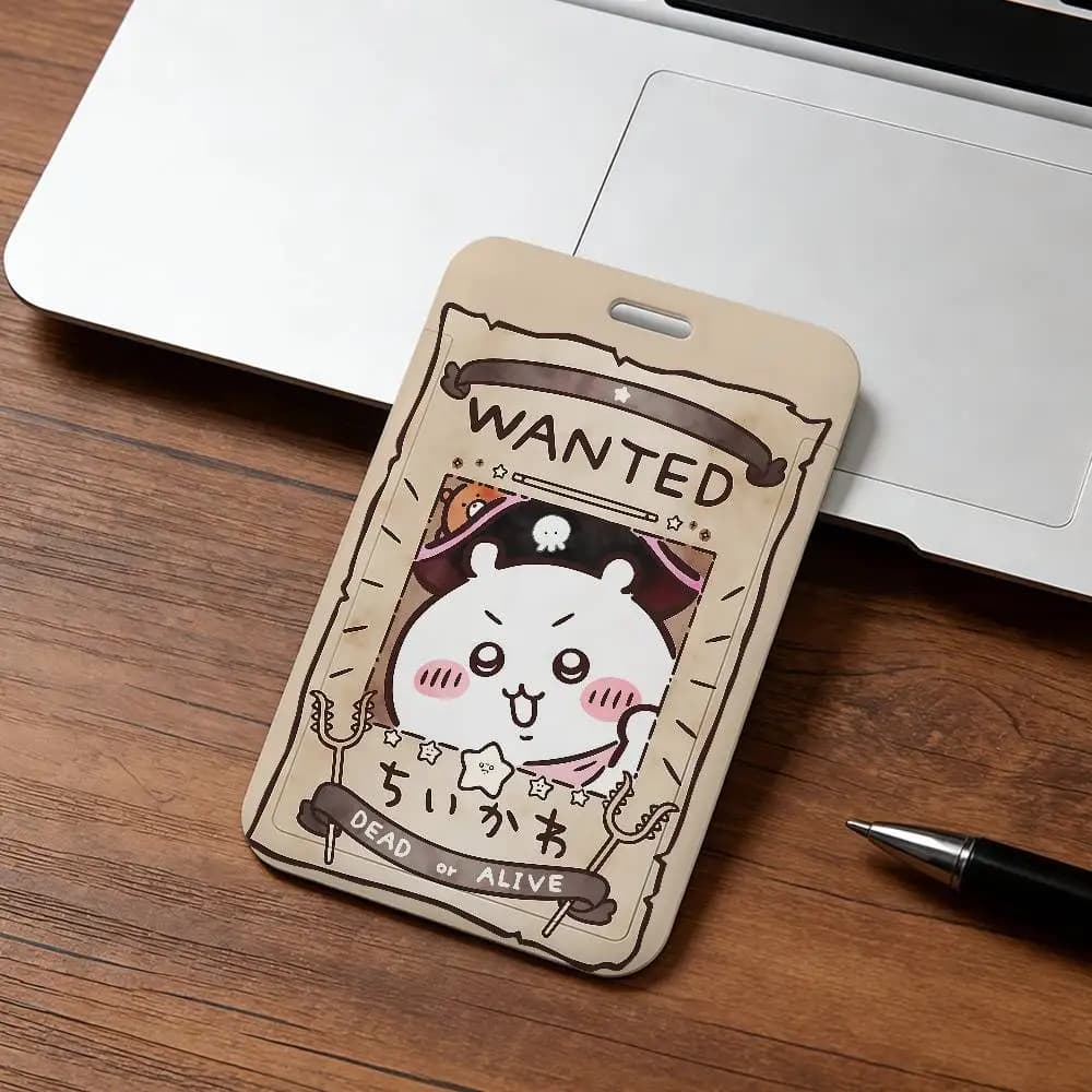 Porte-badge Kawaii C-chiikawa H-Hachiware U-Usagi avec fenêtre transparente pour cartes d'identité e