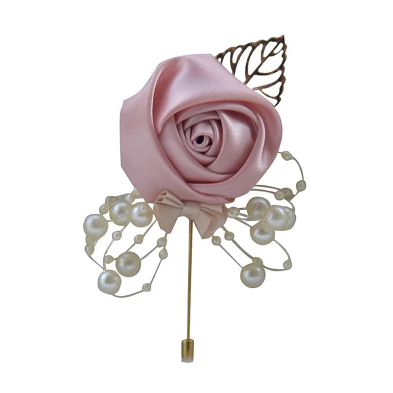 Broche de buste imbibée de fleur de collier, broches de marié et de mariée, colliers de rose, confér