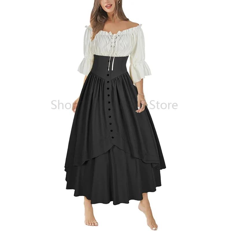 Cosplay femmes médiévale Renaissance Costume Cosplay sur Costume robe gilet Victoria princesse Steam