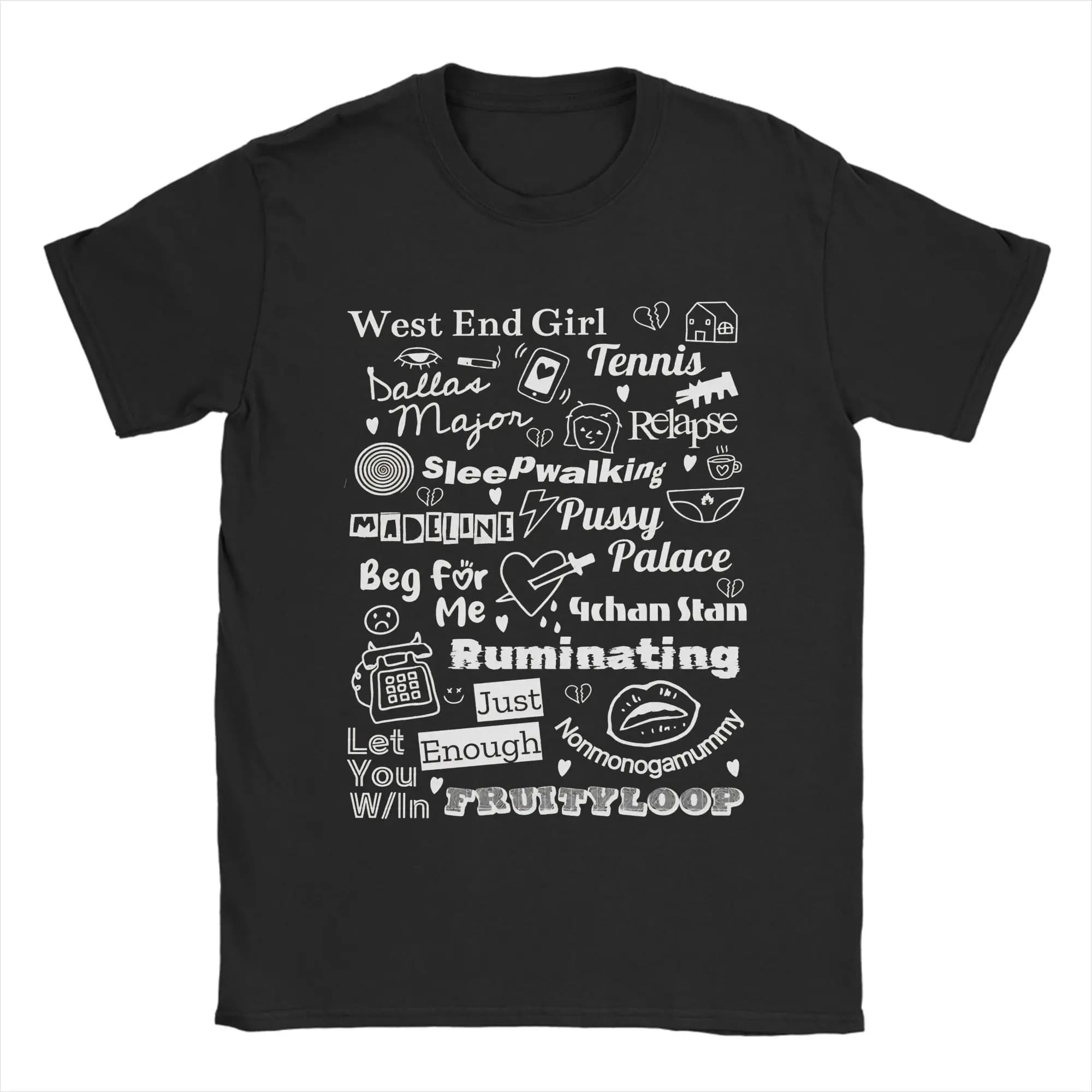 Lily Allen West End Girl Collage T-shirt pour hommes en pur coton, t-shirts amusants à col rond, vêt