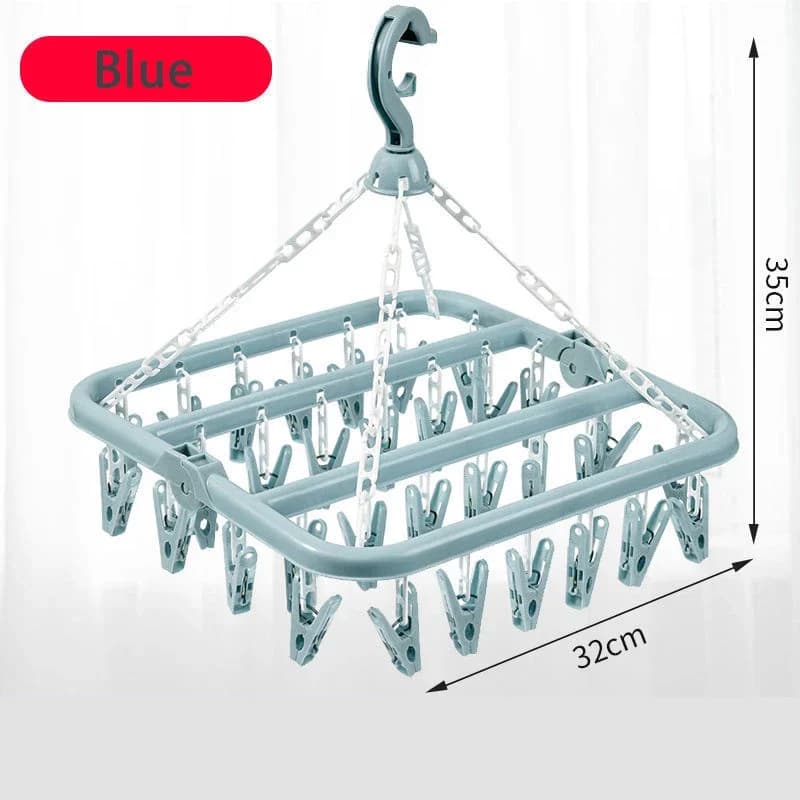 Cintre de séchage de vêtements avec 32 Clips et support de suspension pliable goutte à goutte pour c