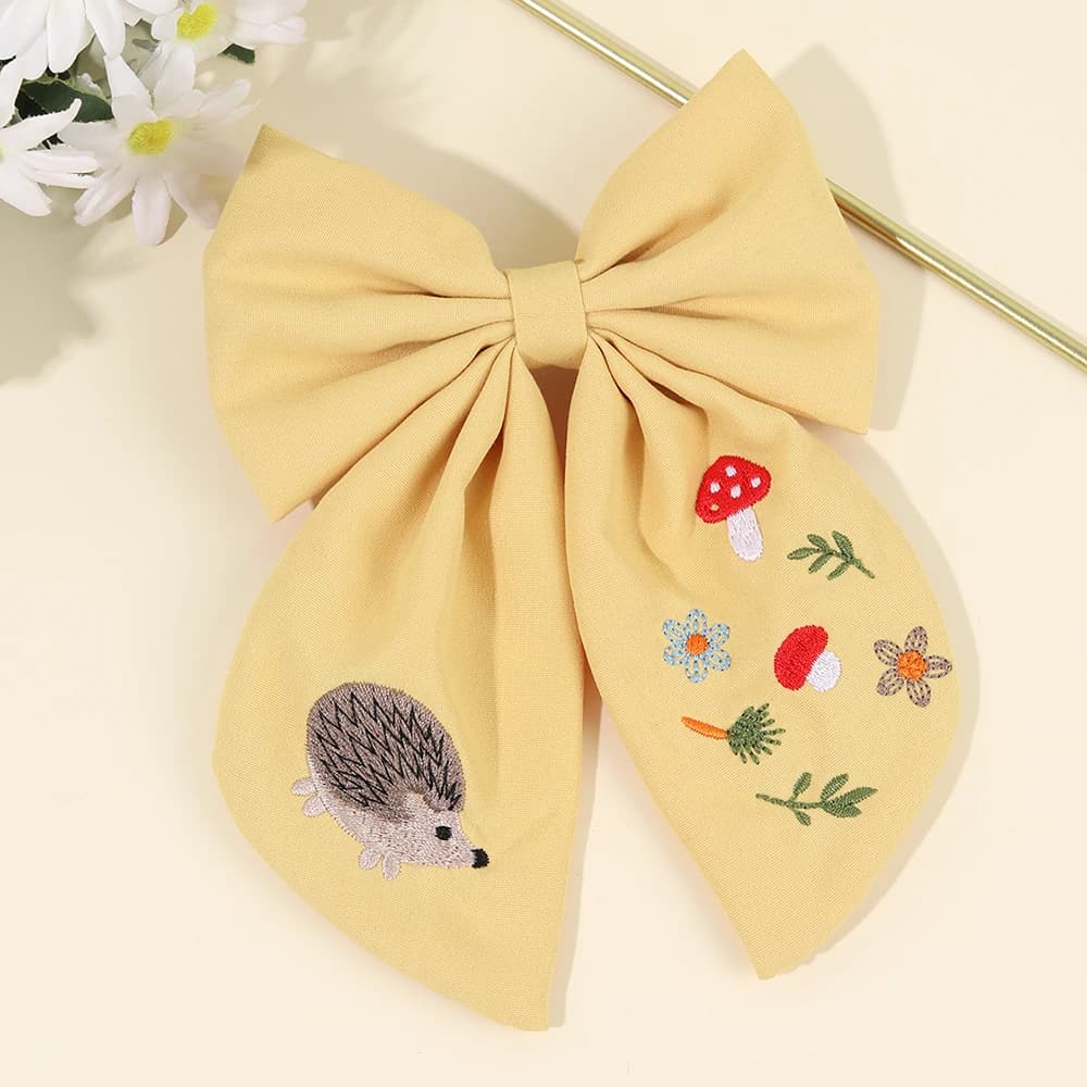 Pince à cheveux avec nœud hérisson de dessin animé pour filles, épingles à cheveux élégantes faites 