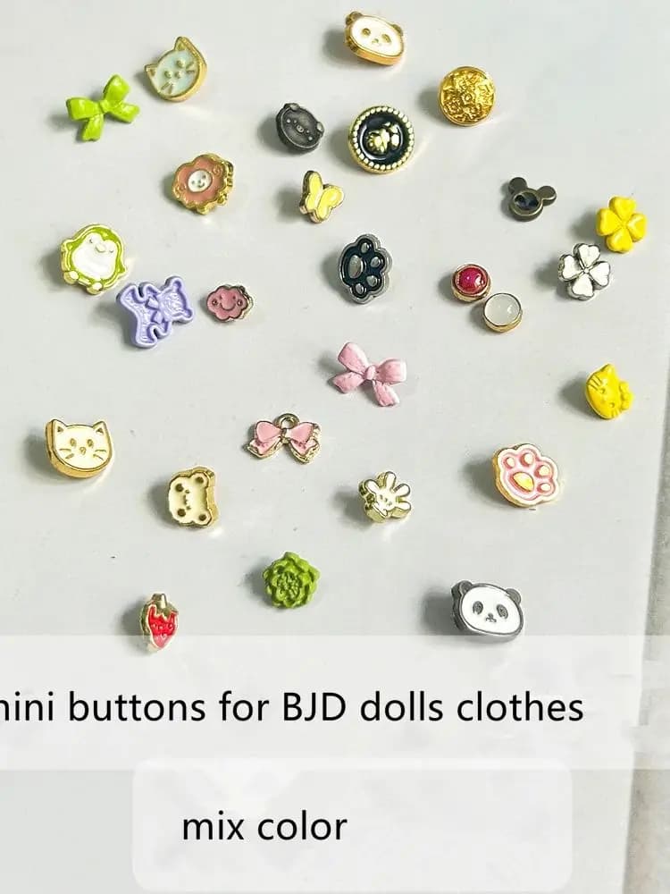 Mini boutons de poupée en métal, 20/30/50 pièces, 4-9mm, pour bricolage, sacs, chaussures, vêtements