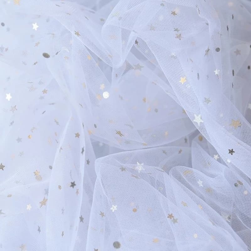 Tissu en tulle étoilé doré 1m/2m/3m pour robe tutu enfant DIY, filet coloré pour jupe de princesse e