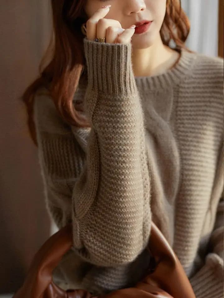 Nouveau 100% pur pull en cachemire en automne et en hiver femmes torsadées fleurs épais pull en cach
