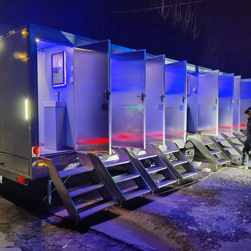 Cabine de douche portable de luxe, salle de bain mobile pour usage public extérieur, camping, festiv
