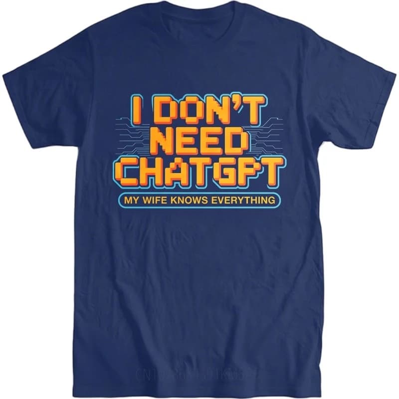 Vêtements pour femmes enceintes, T-shirt rétro d'été. Je n'ai pas besoin de ChatGPT. Ma femme sait t