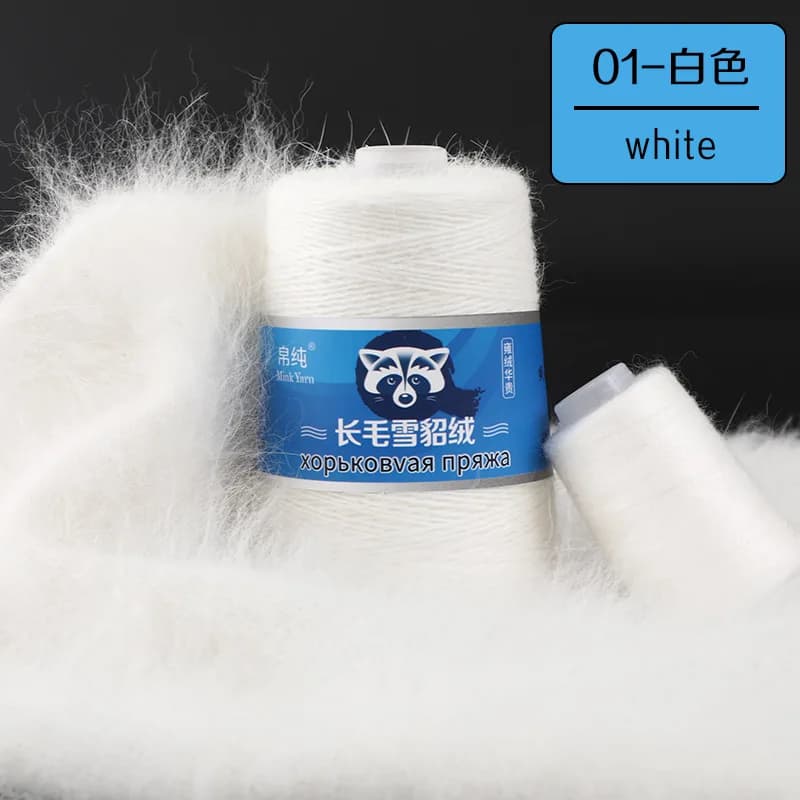 100g + 40g cheveux longs en peluche Angora lapin cheveux vison fil vison laine fil bricolage tricot 