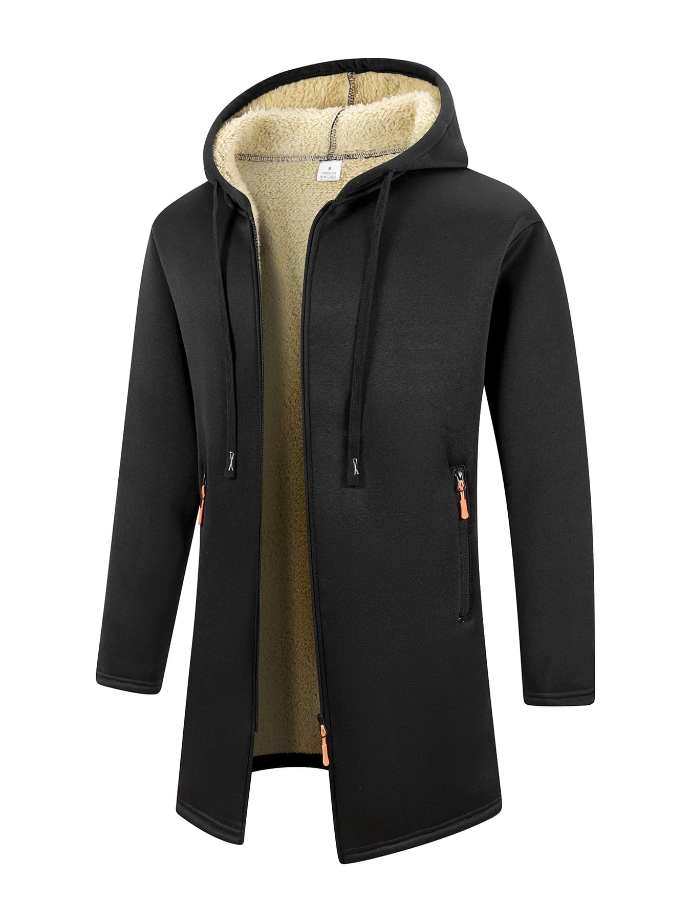 Sweat à capuche pour hommes hiver décontracté solide à capuche zippé polaire sweats à capuche à manc