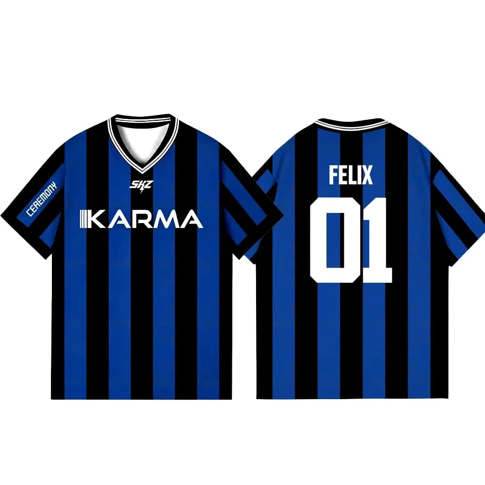 T-shirt Kpop Karma Album 2026 pour fans – Felix Bangchan Hyunjin – Haut ample à manches courtes styl