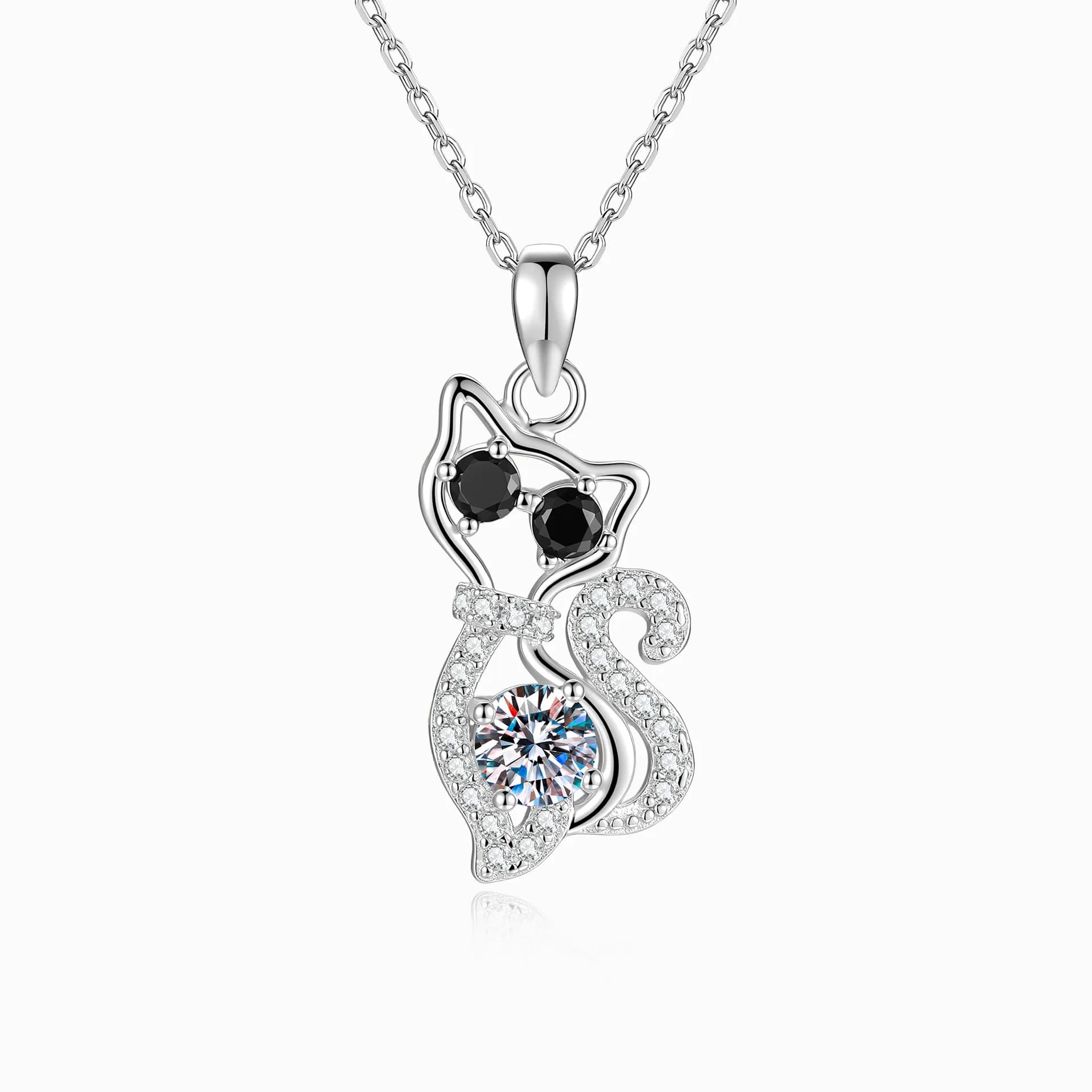 Collier Chat Hip Hop au Design Original, Pendentif Animal Mignon Polyvalent, Bijoux en Argent S925, 