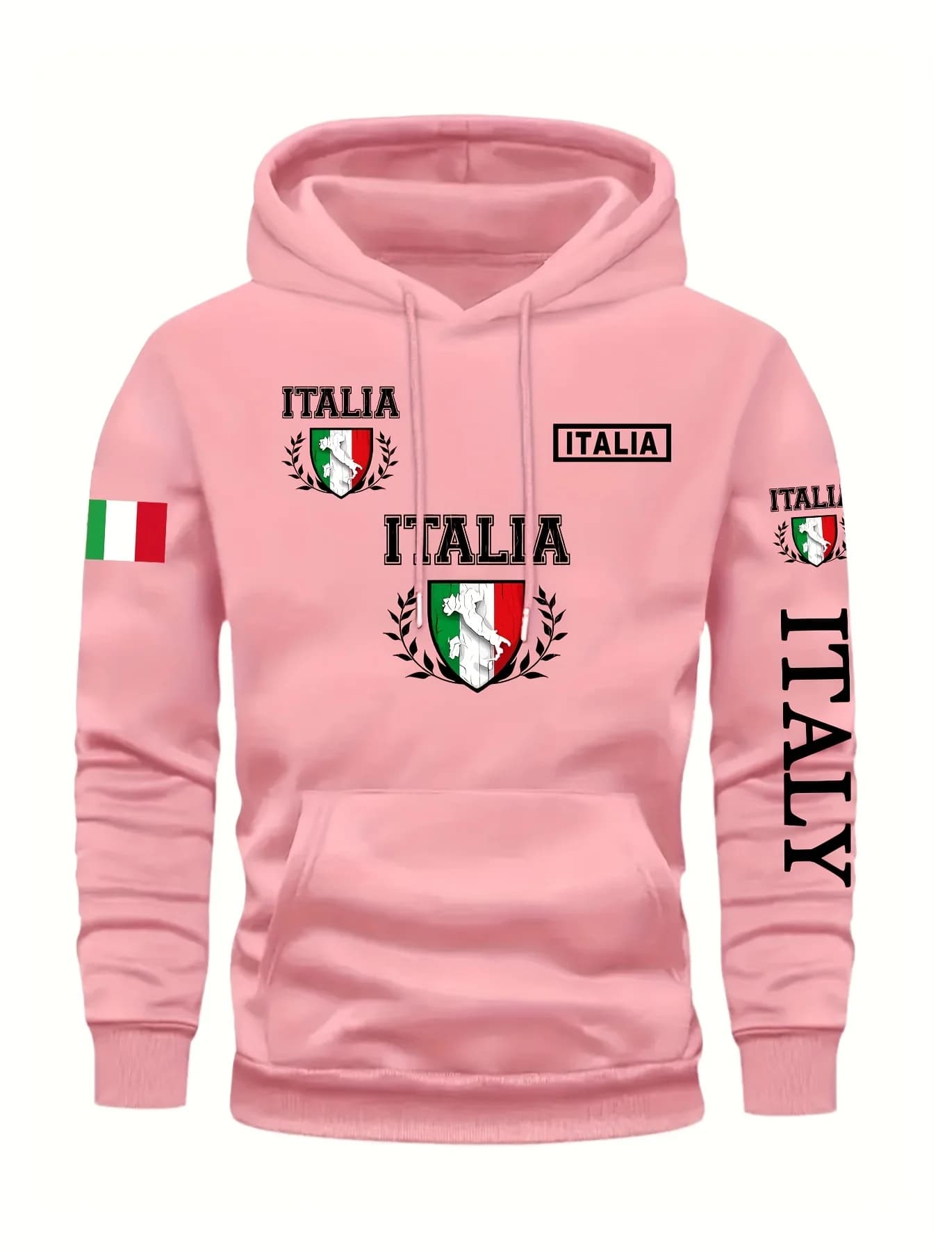 Pull imprimé italien pour hommes, poche avant, lavable en Machine, automne hiver, confortable, sweat