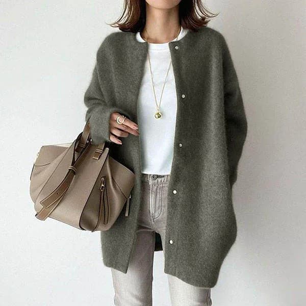 Cardigan en laine pour femme, manteau en tricot Ultra doux, coupe cintrée, Niche, Style ample, vêtem