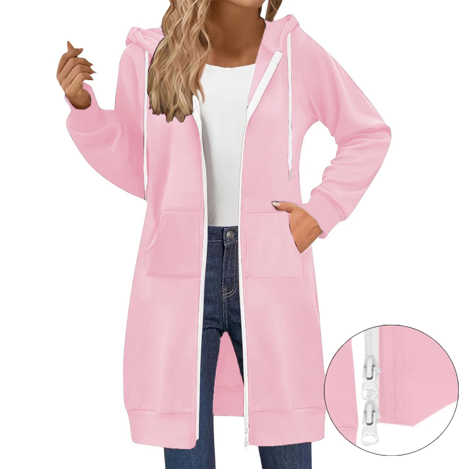 Cardigan ouvert à manches longues pour femme, couleur Pure, épais, automne-hiver, veste à fermeture 