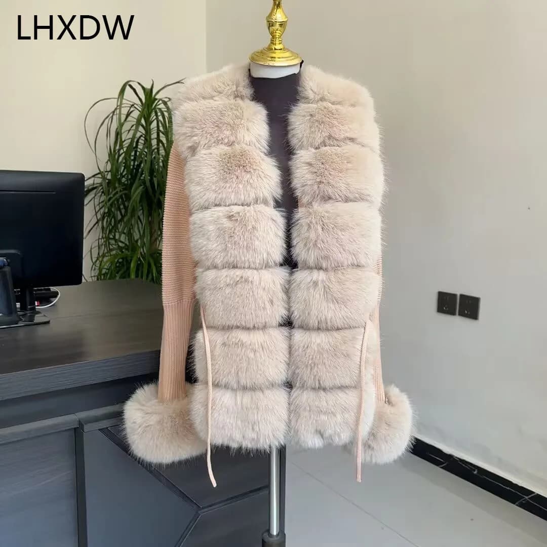 Cardigan en fausse fourrure pour femme, élégant, printemps-automne, mode féminine, manteau en fausse