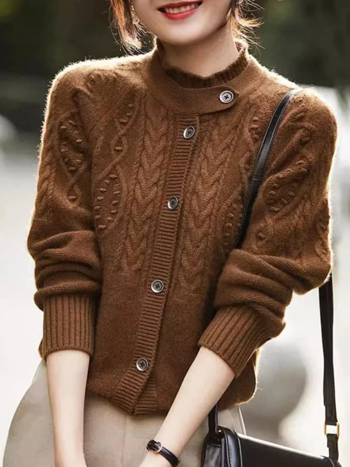 Cardigan en cachemire pur pour femme, nouveau manteau d'hiver, épais, ample, pull en tricot, 100%