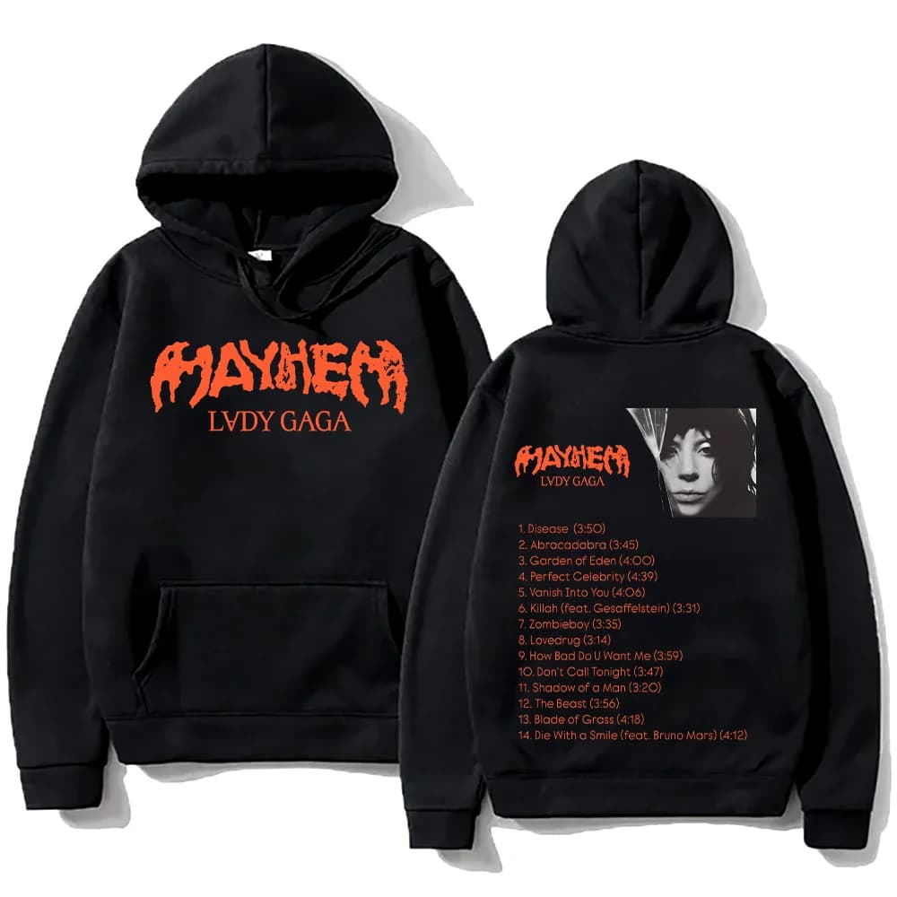 Pulls Lady Gaga Mayhem pour hommes et femmes, sweat-shirt Harajuku rétro, sweats à capuche Y2K, vête