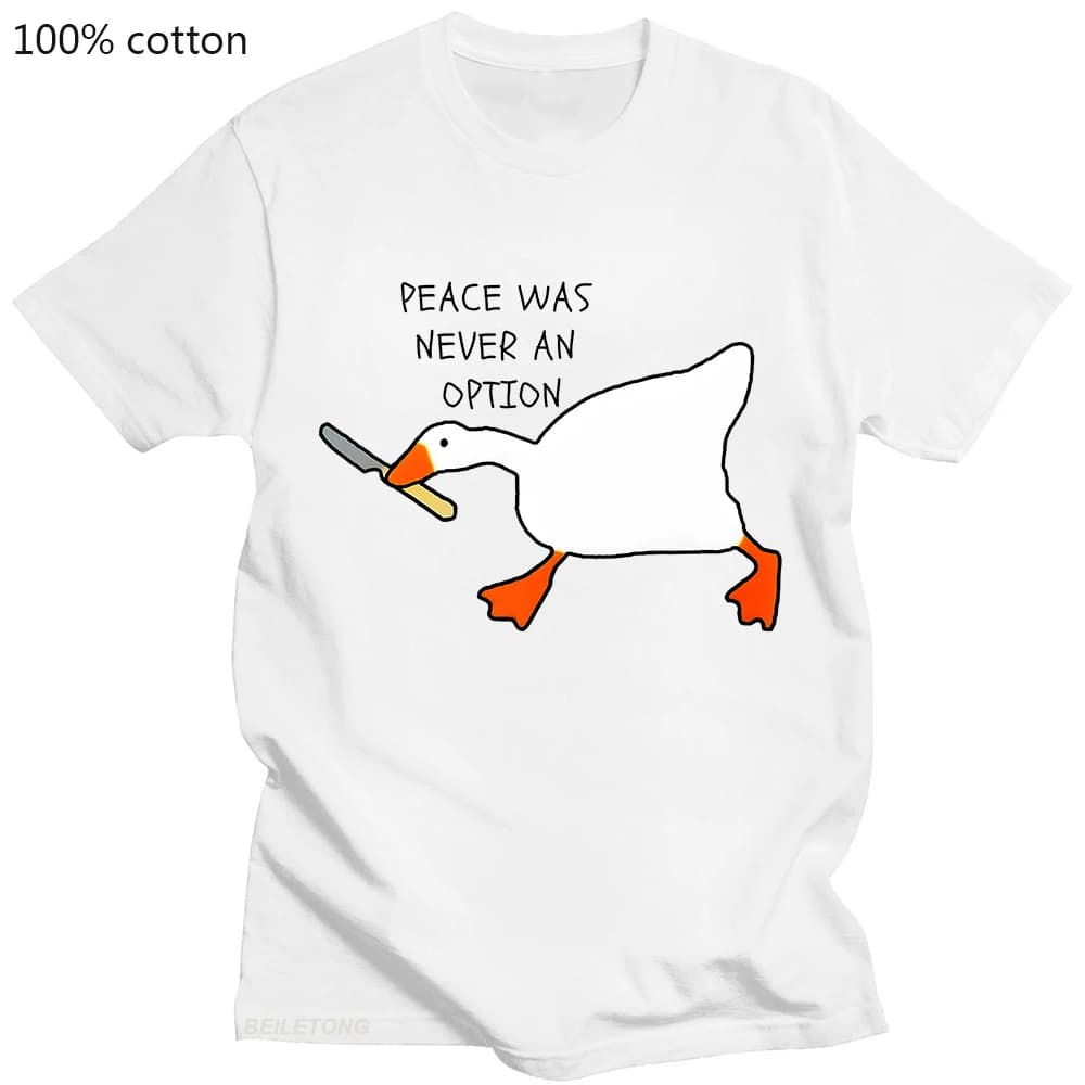 Jeux d'oie sans titre la paix n'était jamais une Option T-Shirt 100% coton à manches courtes été che