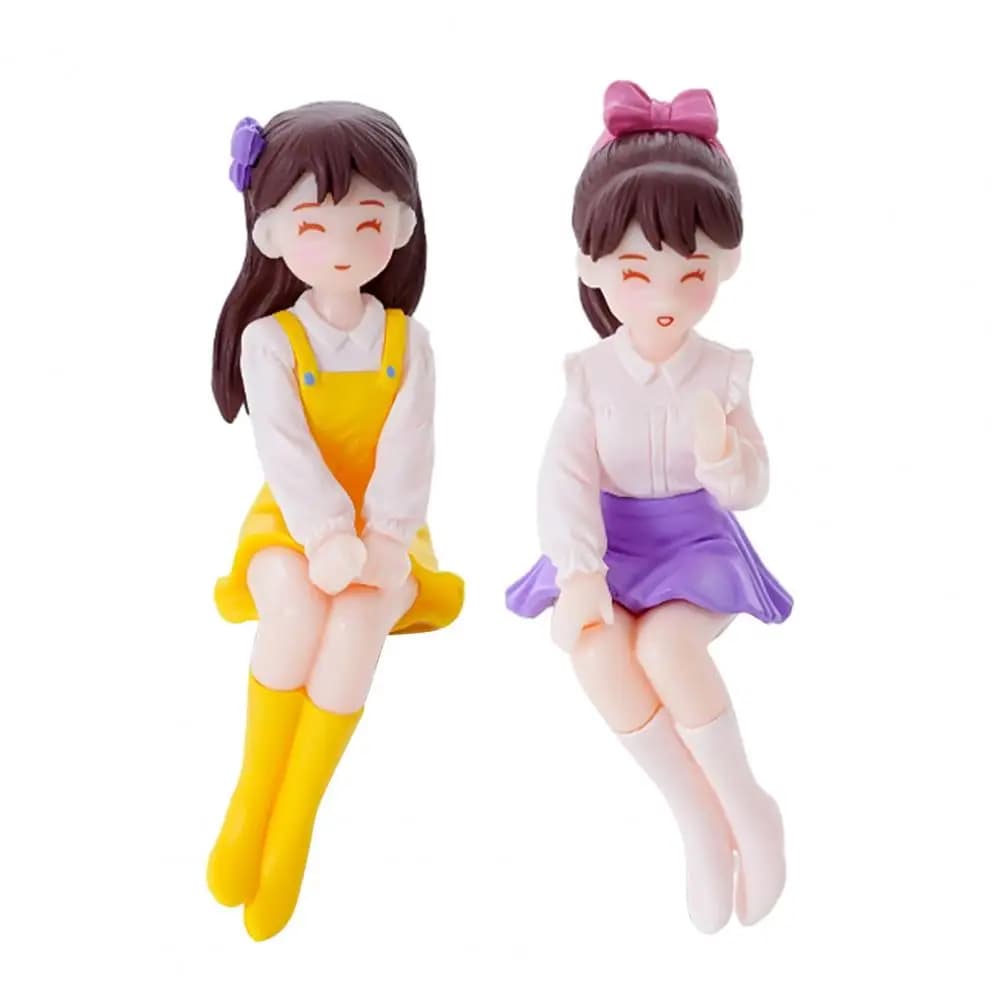Ornements décoratifs style Sweet Girl, 1 paire de figurines de poupées mignonnes, ornements miniatur