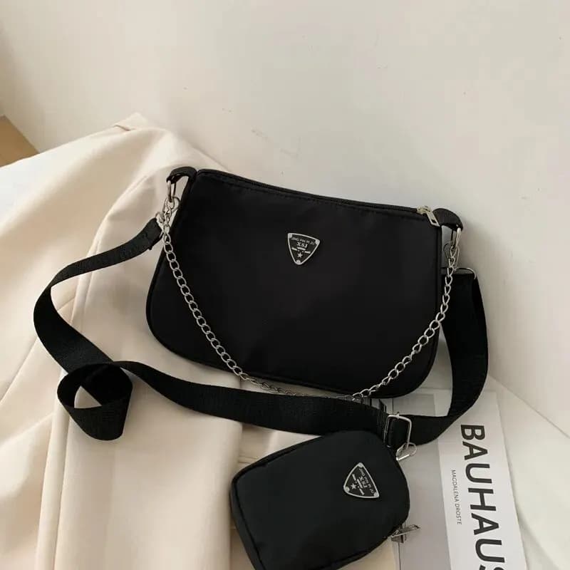 Sac à bandoulière en nylon portable pour femme, sac sous les bras décontracté, sac à bandoulière pou