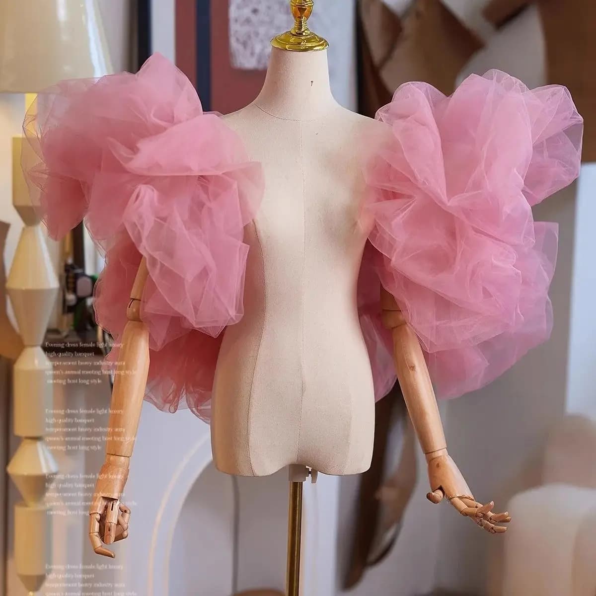 Nouvelle Écharpe de Soirée Rose à Volants pour Robe de Bal, Manches de Performance, Accessoires DIY 