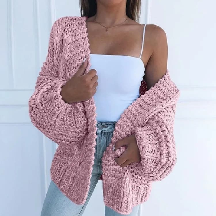 2025 Veste pull cardigan en tricot épais, confortable et polyvalente pour femmes