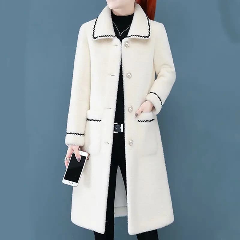 Cardigan à Manches sulfet Col Rabattu pour Femme, Coupe-Vent, lèvent, Poches, Patchwork, Optique, Vê