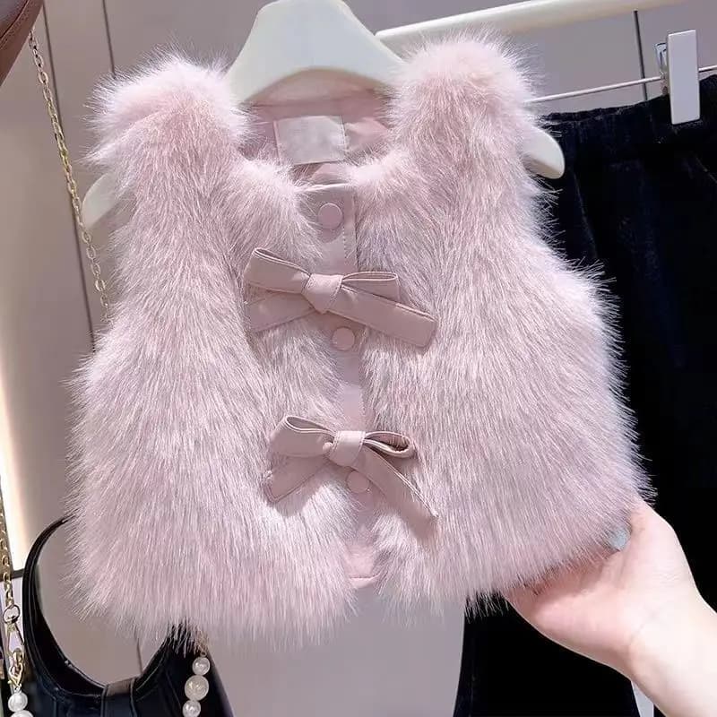 Gilet en fausse fourrure et cuir pour fille, nouveau Style d'automne et d'hiver, gilet épais et vest